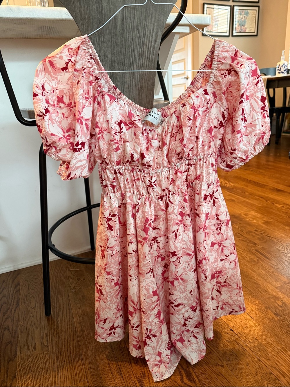 Hello Molly Pink Floral Smocked romper